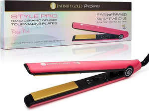 Infinity Gold Pro Series Nano Ceramic Infused Tourmaline Hair Straightener — Pink