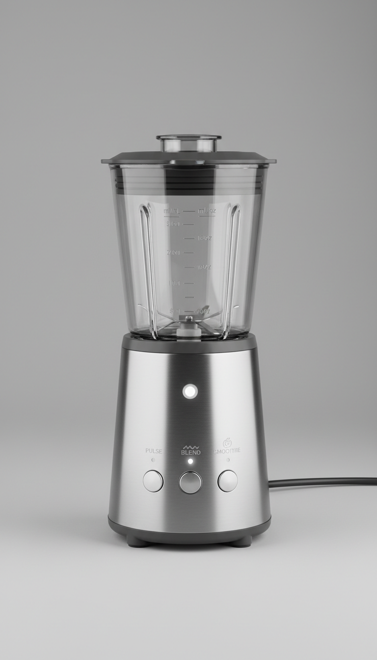 Compact Blender with Stainless Steel and Plastic Accents