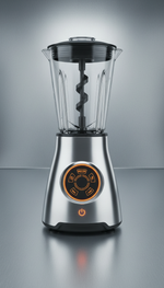 Sleek High-Tech Blender with Orange Accents